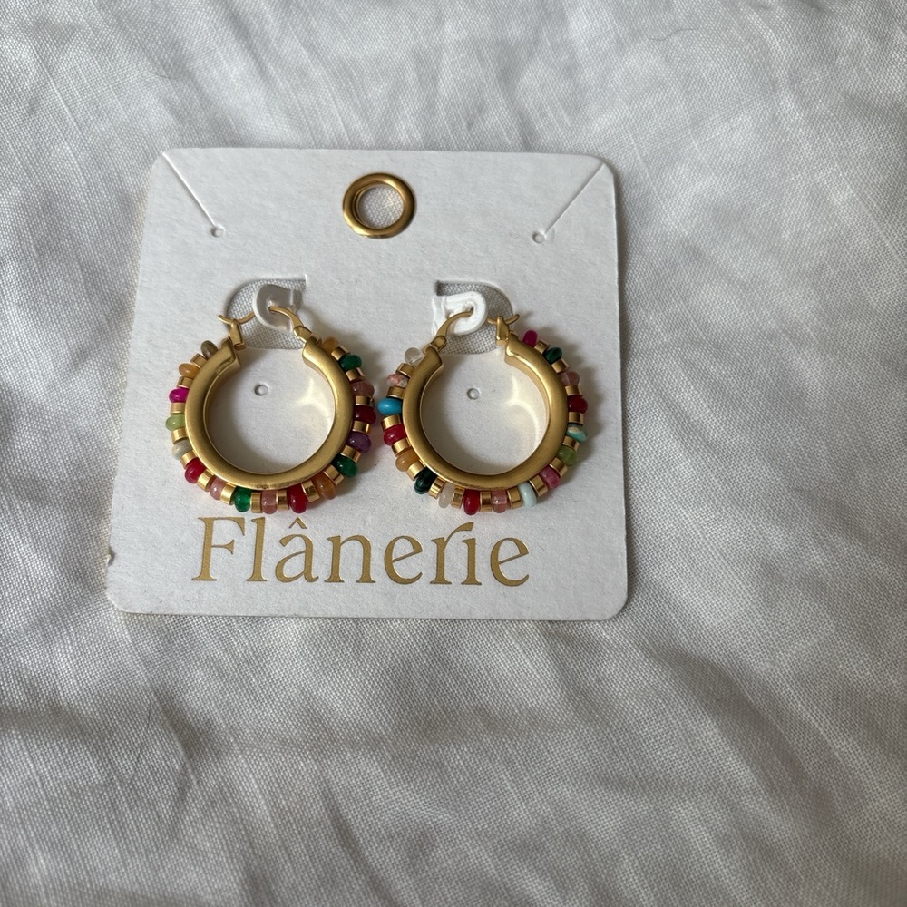 Gold Multicolor Hoop Earrings